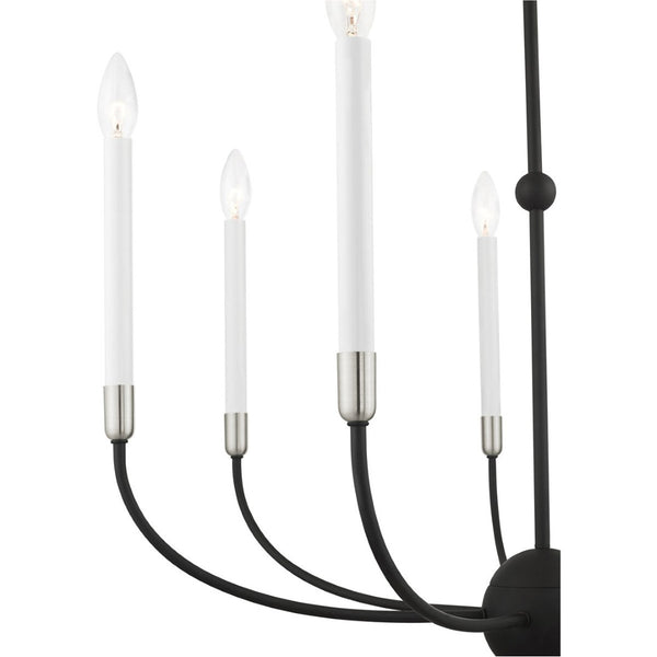 HomeRoots Seven Light Dimmable Chandelier - Modern Cylinder Design with Steel Shades for Elegant Lighting 687431