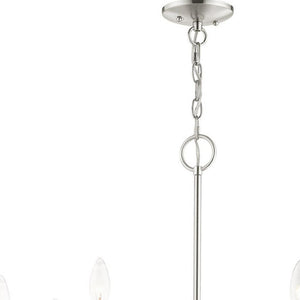 HomeRoots Seven Light Dimmable Chandelier - Modern Steel Design with Cylindrical Shades for Any Space 687432