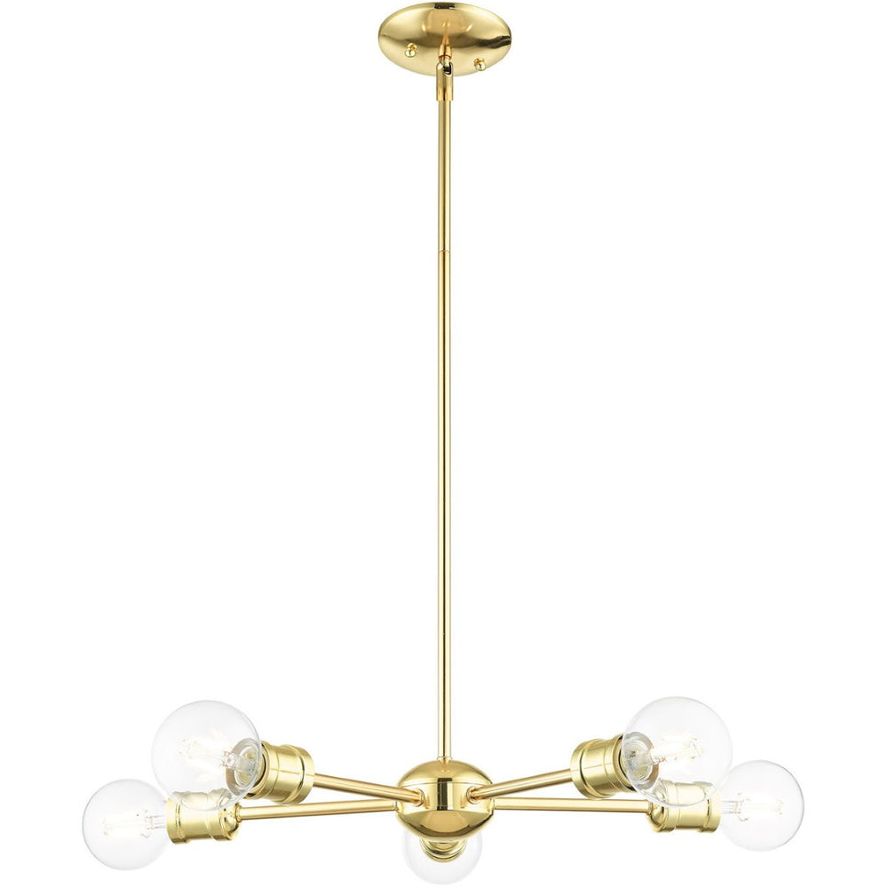 HomeRoots Five Light Dimmable Chandelier with Cylinder Shades - Modern Design for Stylish Ambient Lighting 687434