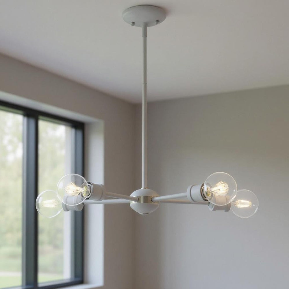 HomeRoots Five Light Dimmable Chandelier - Elegant Cylinder Design for Modern Spaces, Ideal for Any Room 687436