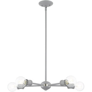 HomeRoots Five Light Dimmable Chandelier - Elegant Cylinder Design for Modern Spaces, Ideal for Any Room 687436