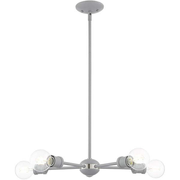 HomeRoots Five Light Dimmable Chandelier - Elegant Cylinder Design for Modern Spaces, Ideal for Any Room 687436