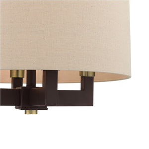 HomeRoots Four Light Dimmable Chandelier with Cylindrical Shades - Modern Steel Fixture for Any Room Decor 687438