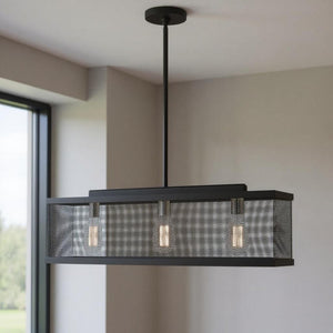 HomeRoots Three Light Dimmable Chandelier - Modern Cylindrical Design for Stylish Spaces & Adjustable Ambiance 687440