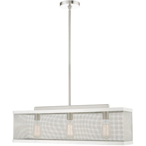 HomeRoots Three Light Dimmable Chandelier with Cylinder Shades - Modern Steel Fixture for Stylish Illumination 687441