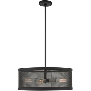 HomeRoots Four Light Dimmable Chandelier with Sleek Cylindrical Shades - Stylish Illumination for Any Space 687442