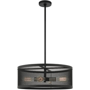HomeRoots Four Light Dimmable Chandelier with Sleek Cylindrical Shades - Stylish Illumination for Any Space 687442