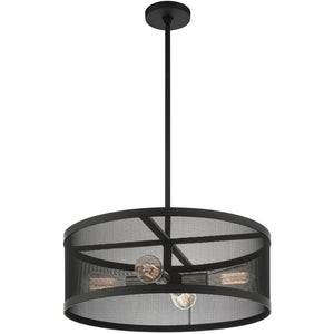 HomeRoots Four Light Dimmable Chandelier with Sleek Cylindrical Shades - Stylish Illumination for Any Space 687442