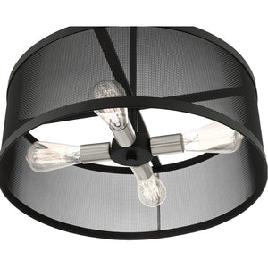 HomeRoots Four Light Dimmable Chandelier with Sleek Cylindrical Shades - Stylish Illumination for Any Space 687442