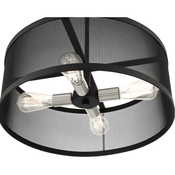 HomeRoots Four Light Dimmable Chandelier with Sleek Cylindrical Shades - Stylish Illumination for Any Space 687442