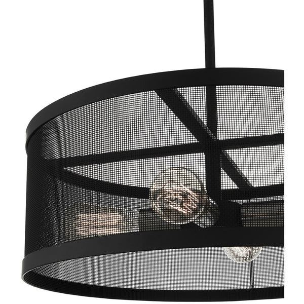 HomeRoots Four Light Dimmable Chandelier with Sleek Cylindrical Shades - Stylish Illumination for Any Space 687442