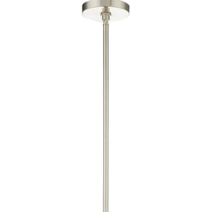 HomeRoots Four Light Dimmable Chandelier - Modern Steel Shades for Warm Ambiance in Any Space, Ideal for Home 687443