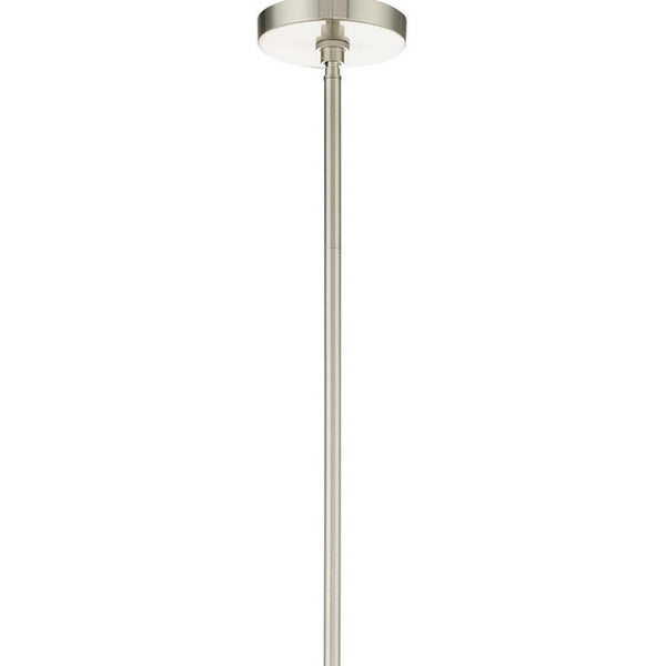 HomeRoots Four Light Dimmable Chandelier - Modern Steel Shades for Warm Ambiance in Any Space, Ideal for Home 687443