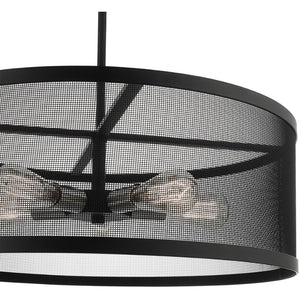 HomeRoots Five Light Dimmable Chandelier with Sleek Cylinder Shades for Modern Ambiance in Any Room 687444