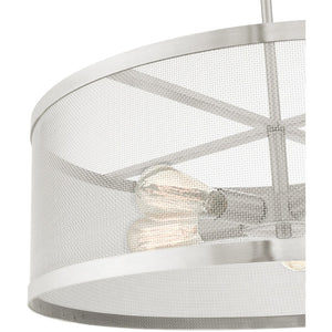 HomeRoots Five Light Dimmable Chandelier with Sleek Cylindrical Shades - Modern Steel Design for Any Space 687445