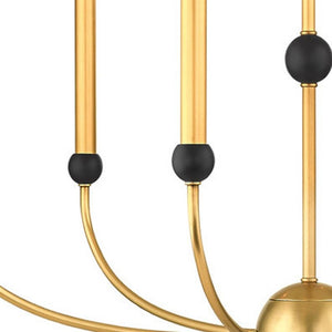 HomeRoots Six Light Dimmable Chandelier - Elegant Cylinder Design with Shades for Versatile Modern Spaces 687446
