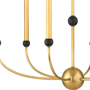 HomeRoots Six Light Dimmable Chandelier - Elegant Cylinder Design with Shades for Versatile Modern Spaces 687446