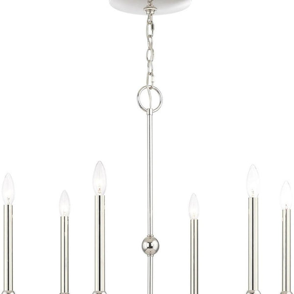 HomeRoots Six Light Dimmable Chandelier with Elegant Shades for Modern Spaces - Adjustable Brightness & Style 687447