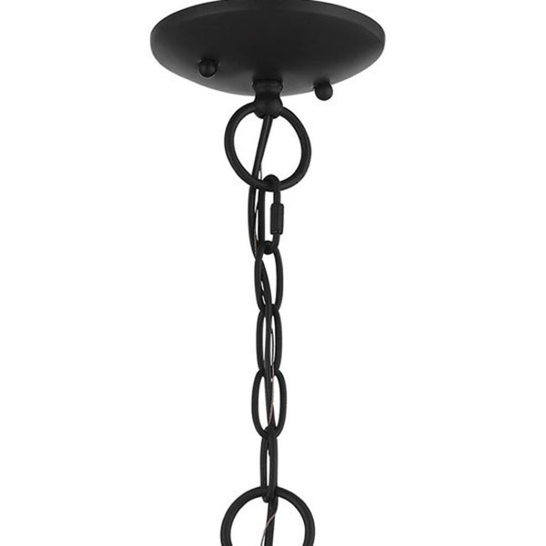 HomeRoots Four Light Dimmable Chandelier - Modern Cylindrical Shades for Elegant Ambiance in Any Room 687449