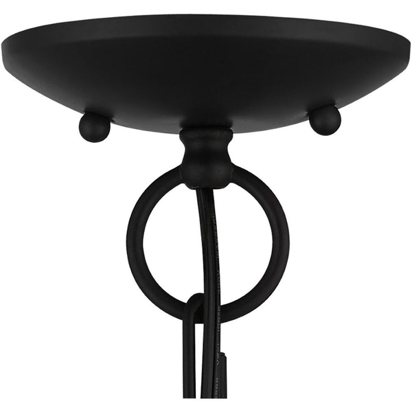 HomeRoots Four Light Dimmable Chandelier - Modern Cylindrical Shades for Elegant Ambiance in Any Room 687449