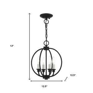 HomeRoots Four Light Dimmable Chandelier - Modern Cylindrical Shades for Elegant Ambiance in Any Room 687449