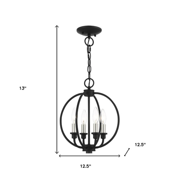 HomeRoots Four Light Dimmable Chandelier - Modern Cylindrical Shades for Elegant Ambiance in Any Room 687449
