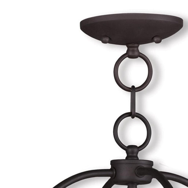 HomeRoots Bronze Four-Light Dimmable Chandelier with Cylinder Shades - Elegant Steel Fixture for Any Room 687450