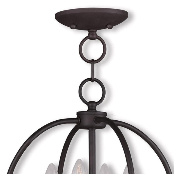 HomeRoots Bronze Four-Light Dimmable Chandelier with Cylinder Shades - Elegant Steel Fixture for Any Room 687450