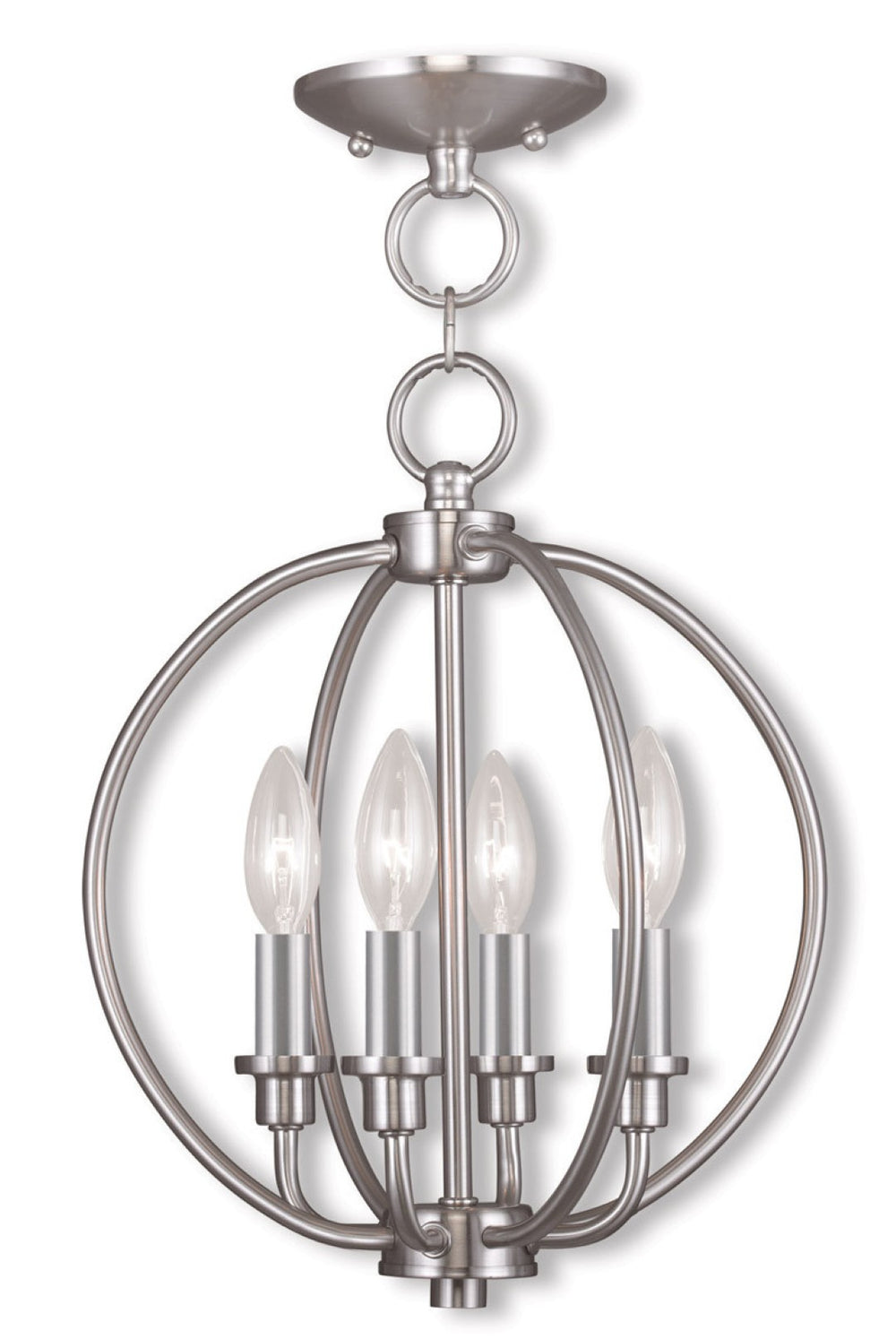 HomeRoots Four Light Dimmable Chandelier - Modern Cylinder Shades for Elegant Ambiance in Any Space 687451