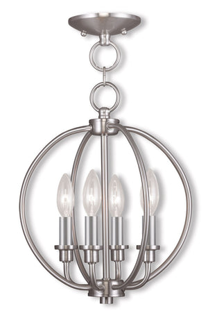 HomeRoots Four Light Dimmable Chandelier - Modern Cylinder Shades for Elegant Ambiance in Any Space 687451