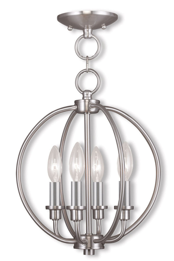 HomeRoots Four Light Dimmable Chandelier - Modern Cylinder Shades for Elegant Ambiance in Any Space 687451