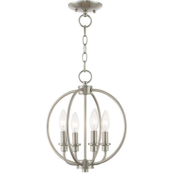 HomeRoots Four Light Dimmable Chandelier - Modern Cylinder Shades for Elegant Ambiance in Any Space 687451