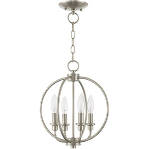 HomeRoots Four Light Dimmable Chandelier - Modern Cylinder Shades for Elegant Ambiance in Any Space 687451