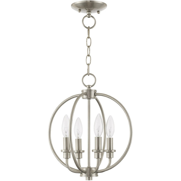 HomeRoots Four Light Dimmable Chandelier - Modern Cylinder Shades for Elegant Ambiance in Any Space 687451