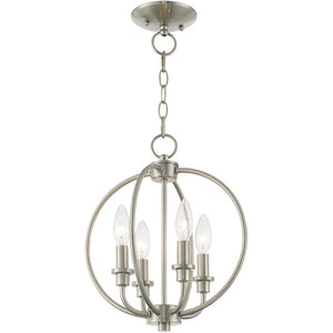 HomeRoots Four Light Dimmable Chandelier - Modern Cylinder Shades for Elegant Ambiance in Any Space 687451