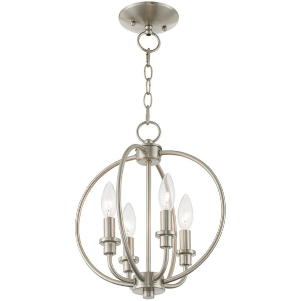 HomeRoots Four Light Dimmable Chandelier - Modern Cylinder Shades for Elegant Ambiance in Any Space 687451