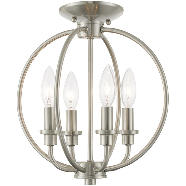 HomeRoots Four Light Dimmable Chandelier - Modern Cylinder Shades for Elegant Ambiance in Any Space 687451
