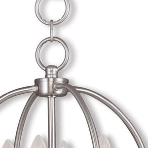HomeRoots Four Light Dimmable Chandelier - Modern Cylinder Shades for Elegant Ambiance in Any Space 687451
