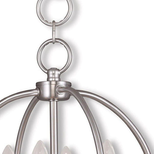 HomeRoots Four Light Dimmable Chandelier - Modern Cylinder Shades for Elegant Ambiance in Any Space 687451