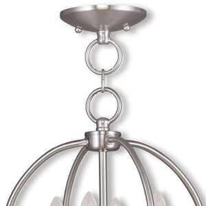 HomeRoots Four Light Dimmable Chandelier - Modern Cylinder Shades for Elegant Ambiance in Any Space 687451