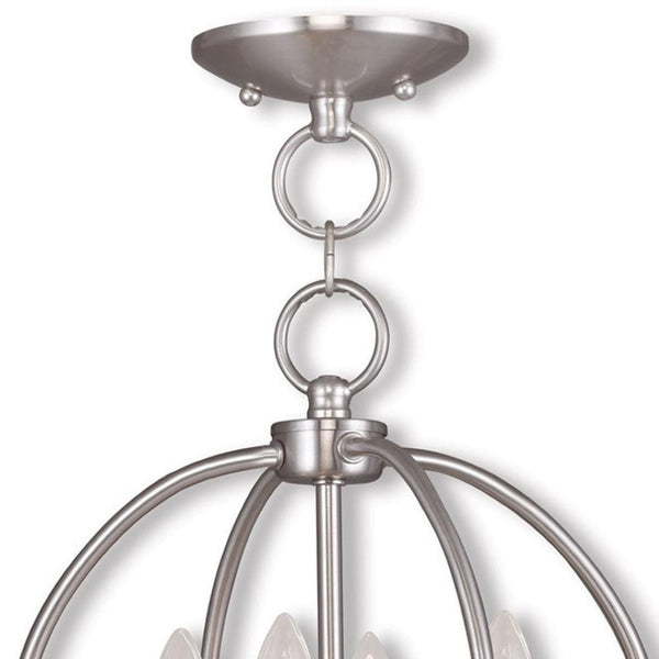 HomeRoots Four Light Dimmable Chandelier - Modern Cylinder Shades for Elegant Ambiance in Any Space 687451