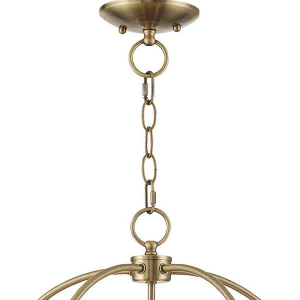HomeRoots Five Light Dimmable Chandelier - Contemporary Cylinder Design for Modern Ambiance in Any Room 687452