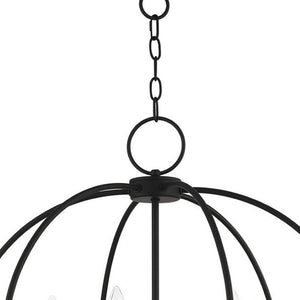 HomeRoots Six Light Dimmable Chandelier – Modern Cylinder Design with Steel Shades for Elegant Lighting Solutions 687455