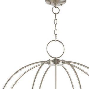 HomeRoots Eight Light Dimmable Chandelier - Modern Cylindrical Steel Shades, Perfect for Any Room Ambiance 687459