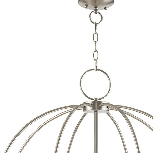 HomeRoots Eight Light Dimmable Chandelier - Modern Cylindrical Steel Shades, Perfect for Any Room Ambiance 687459