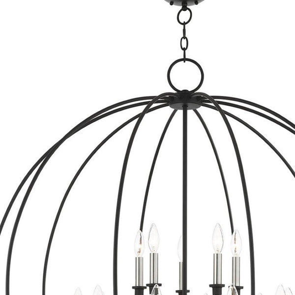 HomeRoots Multi Light Dimmable Chandelier with Cylinder Shades - Modern Steel Design for Adjustable Ambiance 687460