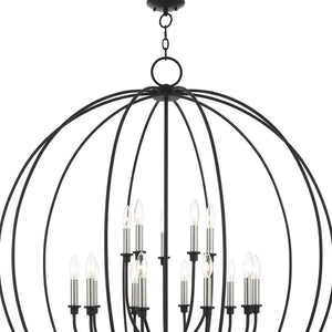 HomeRoots Multi Light Dimmable Chandelier with Cylinder Shades - Modern Steel Design for Adjustable Ambiance 687460