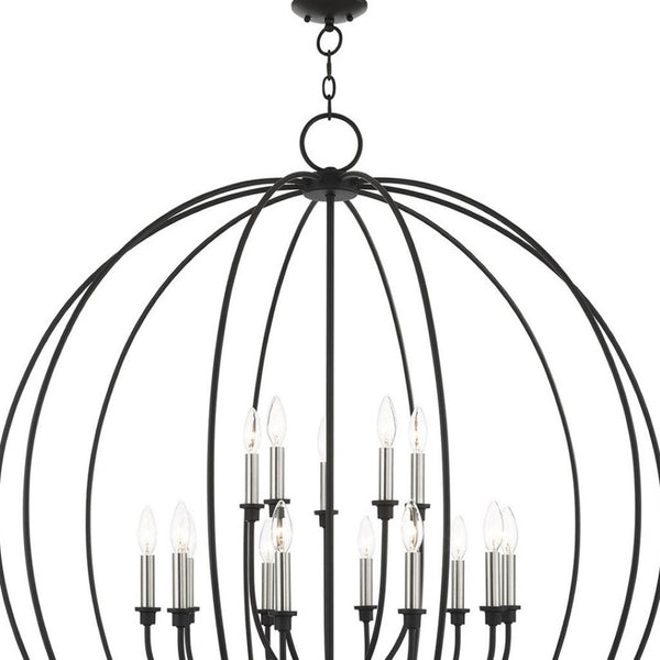 HomeRoots Multi Light Dimmable Chandelier with Cylinder Shades - Modern Steel Design for Adjustable Ambiance 687460
