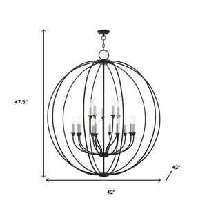 HomeRoots Multi Light Dimmable Chandelier with Cylinder Shades - Modern Steel Design for Adjustable Ambiance 687460