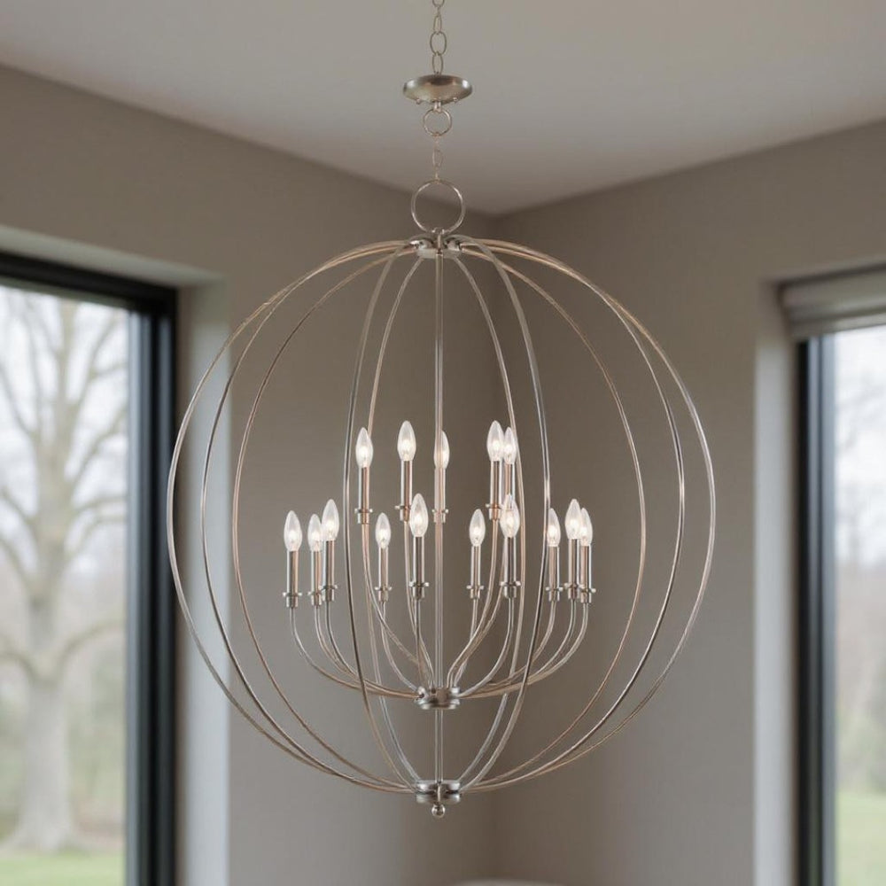 HomeRoots Multi Light Dimmable Chandelier - Modern Steel Shades for Adjustable Ambiance & Timeless Elegance 687462